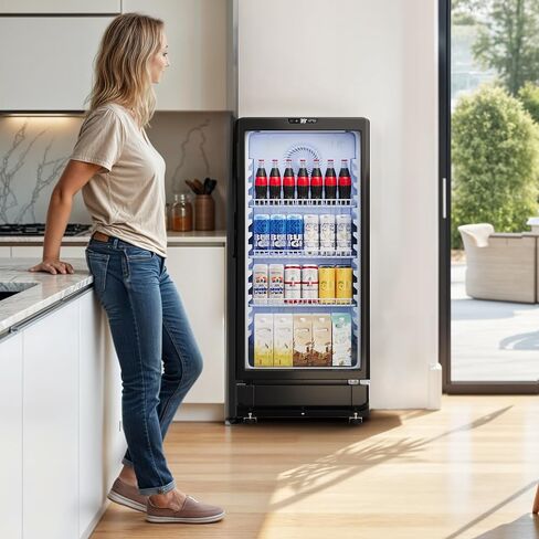 YITAHOME 6 CU.FT. Commercial Beverage Display Refrigerator with Single One Glass Door, Drink Beer Fridge Cooler for Office Garage Bar Gym with Customize Lightbox & Locking in Saudi Arabia