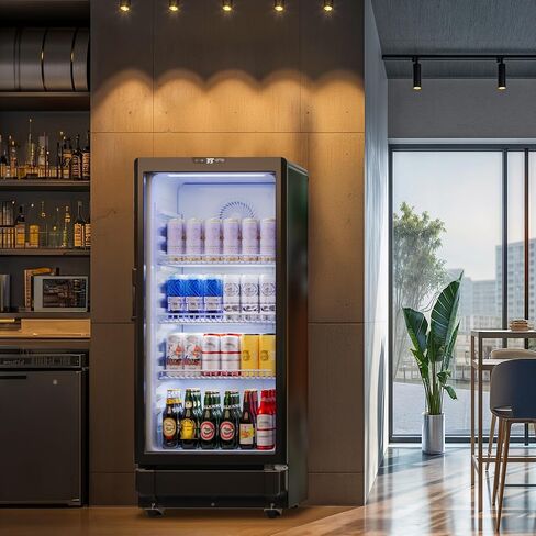 YITAHOME 6 CU.FT. Commercial Beverage Display Refrigerator with Single One Glass Door, Drink Beer Fridge Cooler for Office Garage Bar Gym with Customize Lightbox & Locking in Saudi Arabia