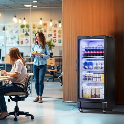 YITAHOME 6 CU.FT. Commercial Beverage Display Refrigerator with Single One Glass Door, Drink Beer Fridge Cooler for Office Garage Bar Gym with Customize Lightbox & Locking in Saudi Arabia