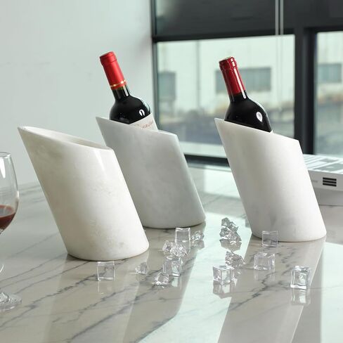 Marble Wine Bottle Chiller - Portable Tabletop Champagne Bucket Cooler for Cocktail Party Dinner Oblique in Saudi Arabia