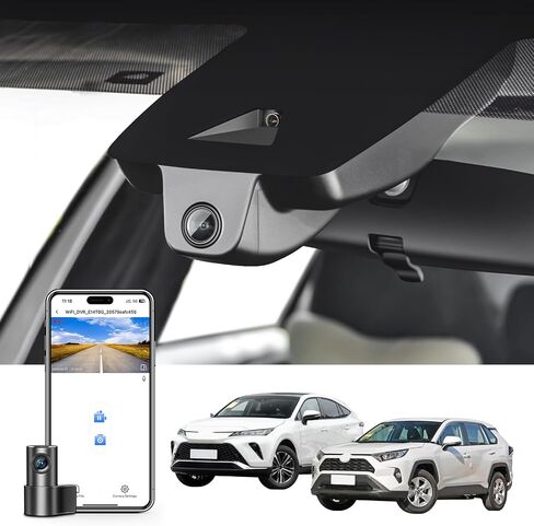كاميرا داش 4K مخصصة لسيارة Toyota RAV4 & RAV4 Hybrid 2022 2023 2024 (الطراز B) مع فتحة تهوية، LE Limited SE Adventure XLE Premium XSE، مظهر OEM، فيديو UHD 2160P، واي فاي وتطبيق، بطاقة 128 جيجابايت in Kuwait