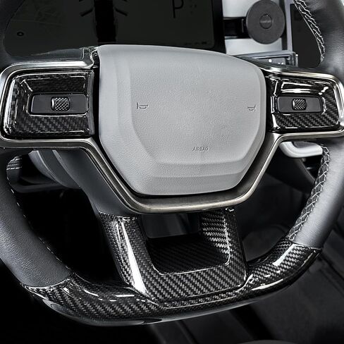 Real Carbon Fiber Steering Wheel Covers for Rivian R1S R1T Accessories, Interior Modification of Car Accessories for Rivian R1S R1T 2024-2022, 3 PCS in Saudi Arabia