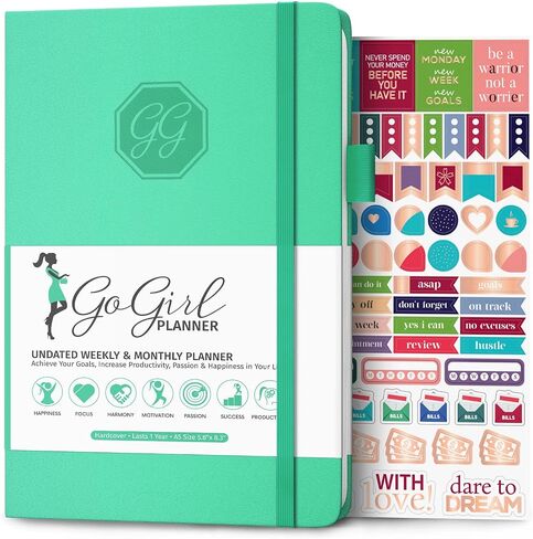 GoGirl Planner and Organizer for Women – Compact Size Weekly Planner, Goals Journal & Agenda to Improve Time Management, Productivity & Live Happier. Undated – Start Anytime, Lasts 1 Year – Rose Gold in Saudi Arabia