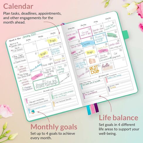 GoGirl Planner and Organizer for Women – Compact Size Weekly Planner, Goals Journal & Agenda to Improve Time Management, Productivity & Live Happier. Undated – Start Anytime, Lasts 1 Year – Rose Gold in Saudi Arabia