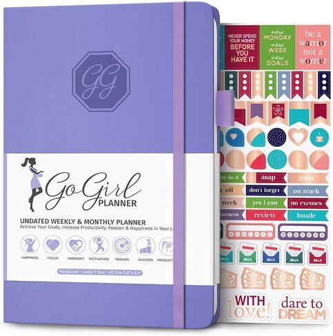 GoGirl Planner and Organizer for Women – Compact Size Weekly Planner, Goals Journal & Agenda to Improve Time Management, Productivity & Live Happier. Undated – Start Anytime, Lasts 1 Year – Rose Gold in Saudi Arabia
