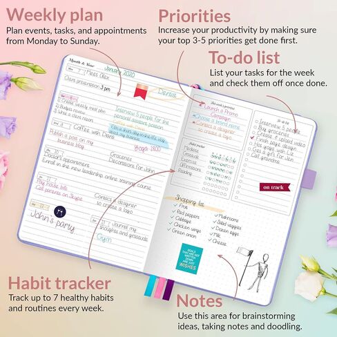 GoGirl Planner and Organizer for Women – Compact Size Weekly Planner, Goals Journal & Agenda to Improve Time Management, Productivity & Live Happier. Undated – Start Anytime, Lasts 1 Year – Rose Gold in Saudi Arabia