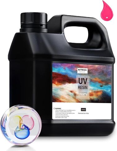 UV Resin 1000g UV Epoxy Resin Crystal Clear Ultraviolet Curing Epoxy Resin Kit for DIY Jewelry Making, Craft Decoration - Hard UV Glue Solar Cure Sunlight Activated Resin for Beginner in Saudi Arabia