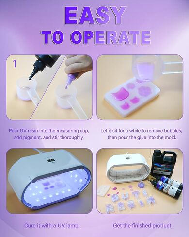 UV Resin 1000g UV Epoxy Resin Crystal Clear Ultraviolet Curing Epoxy Resin Kit for DIY Jewelry Making, Craft Decoration - Hard UV Glue Solar Cure Sunlight Activated Resin for Beginner in Saudi Arabia