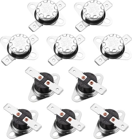 Uxcell KSD301 ترموستات 55 درجة مئوية/131 درجة فهرنهايت 10A مغلق عادة N.C ضبط مفتاح درجة حرارة القرص المفاجئ 5 قطعة in Kuwait