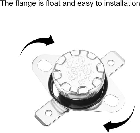 Uxcell KSD301 ترموستات 55 درجة مئوية/131 درجة فهرنهايت 10A مغلق عادة N.C ضبط مفتاح درجة حرارة القرص المفاجئ 5 قطعة in Kuwait