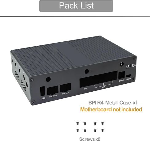 لوحة توجيه WiFi Banana Pi BPI-R4 WiFi 7 لاسلكية مزدوجة النطاق OpenWRT، مع MediaTek MT7988A (Filogic 880) SoC، تدعم 2X 10GbE SFP و4X GbE Gigabit Ethernet لبوابة المنزل الذكي NAS (الحزمة 2) in Saudi Arabia