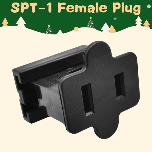 25 Pack SPT-1 Vampire Male Plug Slip Plug Zip Plug Gilbert Plug Male Plug for Christmas Lights Sets (SPT-1 Black Male) in Saudi Arabia