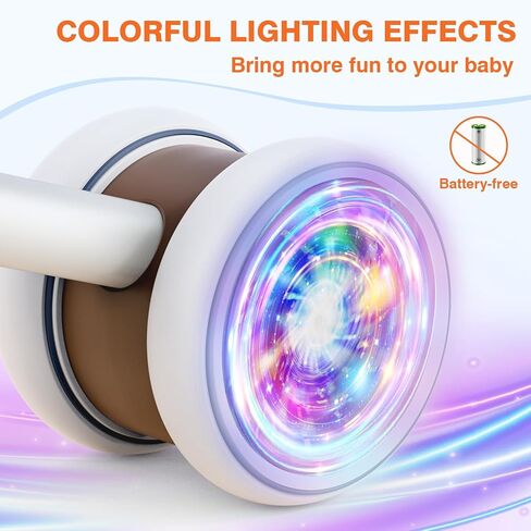 Baby Balance Bike for 1-3 Years Old Boys Girls, Colorful Lighting 4 Silence Wheels Toddler Balance Bike with Adjustable Seat, Baby Bike Toddler 1st Birthday Gifts in Saudi Arabia
