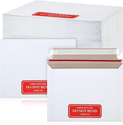 120 Pack 6.5 * 4.5 Inch Rigid Mailers Self Sealed Photo Document Mailers Keep Flat White Cardboard Envelopes with "DO NOT BEND" Labels for Shipping Photos, Pictures, Papers, Files, CD in Saudi Arabia
