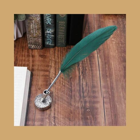 1Pcs Vintage Round Metal Insertion Pen Holder Feather Quill Dip Pens Base for School Office Supplies Student Gift in Saudi Arabia