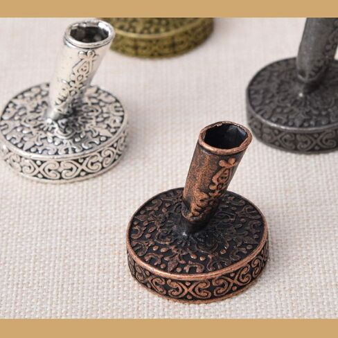 1Pcs Vintage Round Metal Insertion Pen Holder Feather Quill Dip Pens Base for School Office Supplies Student Gift in Saudi Arabia