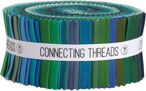 Connecting Threads Color Wheel Precut 40 pcs 100% Cotton Quilting Fabric Bundle 2.5" Strips (White) in Saudi Arabia