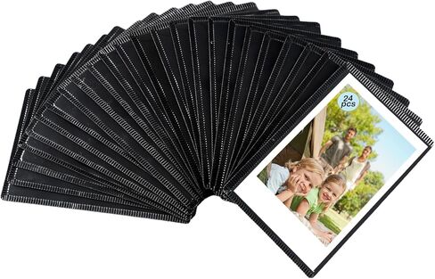إطار صور مغناطيسي من Mingting، إطارات صور مغناطيسية مقاس 2.36 × 3.54 لجهاز Fujifilm Instax Mini، مغناطيس صور للثلاجة، أسود، 24 حزمة in Saudi Arabia