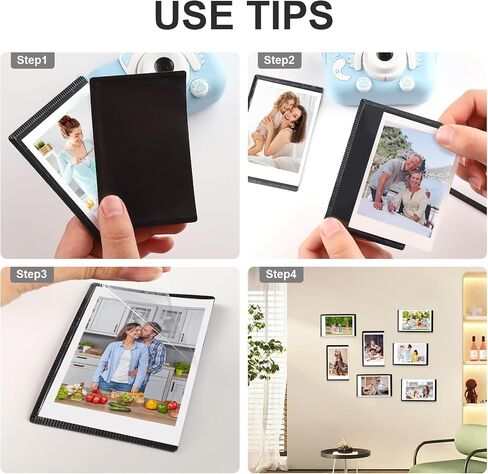 إطار صور مغناطيسي من Mingting، إطارات صور مغناطيسية مقاس 2.36 × 3.54 لجهاز Fujifilm Instax Mini، مغناطيس صور للثلاجة، أسود، 24 حزمة in Saudi Arabia