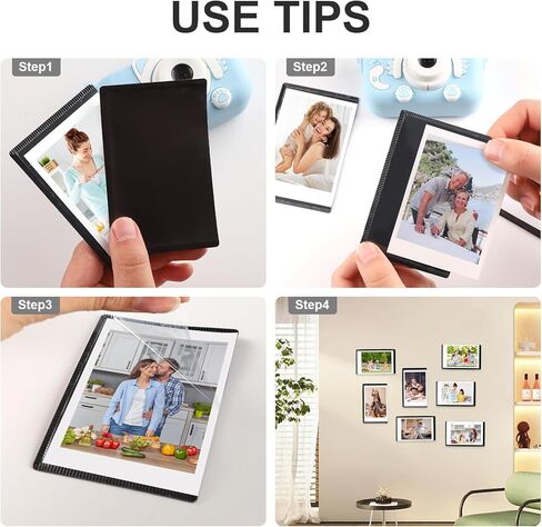 إطار صور مغناطيسي من Mingting، إطارات صور مغناطيسية مقاس 2.36 × 3.54 لجهاز Fujifilm Instax Mini، مغناطيس صور للثلاجة، أسود، 24 حزمة in Kuwait
