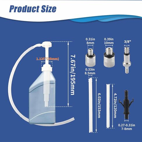 Upgrade Lower Unit Gear Oil Pump for Standard Quart Bottles compatible with 3/8in 8mm 10mm Metal Adapter，for Standard Quart Bottles Widely Fit for Marine Outboards Units(8cc) in Saudi Arabia