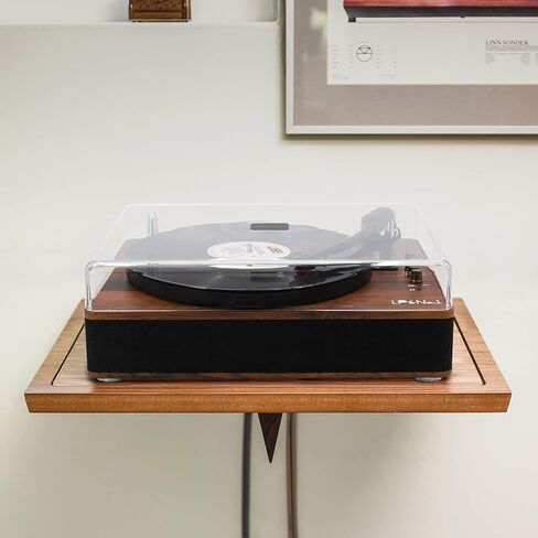 LP&No.1 Vinyl Record Player, 3-Speed Belt-Drive Turntable with Stereo Speakers, USB Playback & Recording, Wireless Input & Output, Auto-Stop | Pitch Control | RCA | AUX-in | Headphone Jack | Red in Saudi Arabia