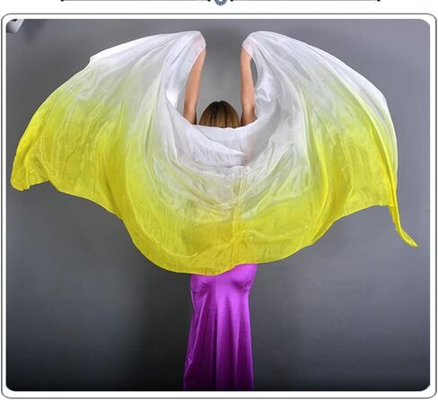 Women's 100% Real Silk Belly Dance Veils and Hand-Dyed Colors Gradual Colors in Saudi Arabia