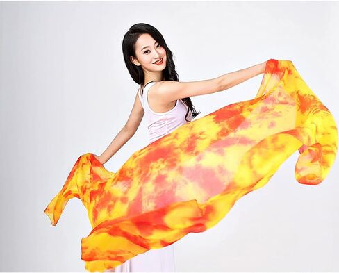 Women's 100% Real Silk Belly Dance Veils and Hand-Dyed Colors Gradual Colors in Saudi Arabia