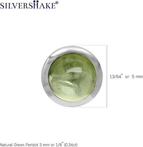 Silvershake 3MM Ultra Petite Bezel Set Cabochon Stone White Gold Plated or Yellow Gold Plated 925 Sterling Silver Second or Third Hole Minimalist Stud Earrings Jewelry for Girls Teen Women in Saudi Arabia