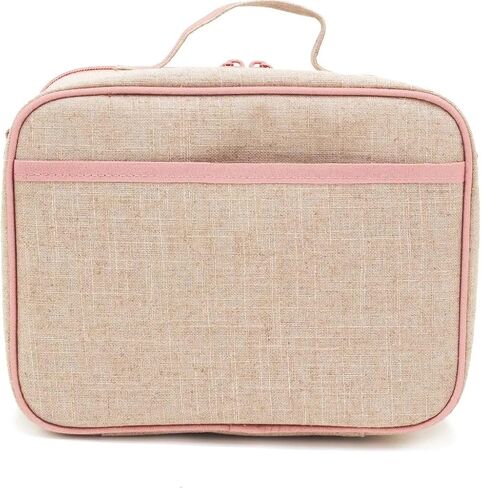 SoYoung Lunch Box - Insulated Lunch Bag for Picnic & Bento Box, Modern Design, Linen/Cotton, Machine Washable, Detachable Strap - Blue Dino in Saudi Arabia