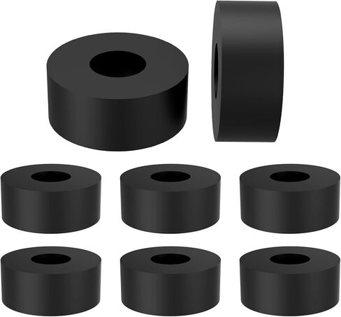 8Pcs Multi-Purpose Rubber Spacers, 1 Inch OD x 3/8 Inch ID x 1/2 Inch Thickness Anti Vibration Round Solid Rubber Bushing Washers Isolation Pads for Car Accessories, Motor, Home, Screws, Bolts in Saudi Arabia