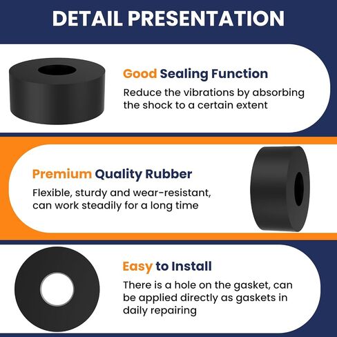 8Pcs Multi-Purpose Rubber Spacers, 1 Inch OD x 3/8 Inch ID x 1/2 Inch Thickness Anti Vibration Round Solid Rubber Bushing Washers Isolation Pads for Car Accessories, Motor, Home, Screws, Bolts in Saudi Arabia