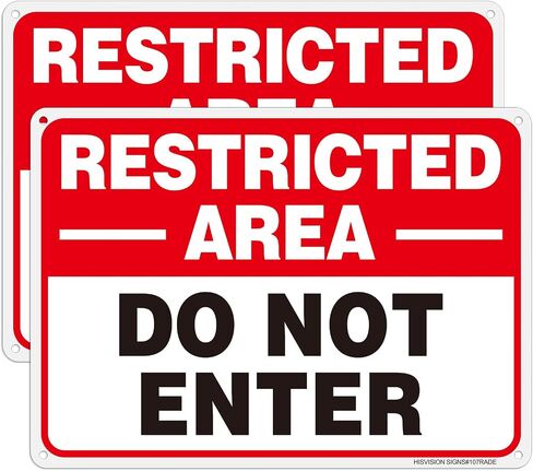 Restricted Area Do Not Enter Authorized Personnel Only Sign, 2 Pack - 10 x 7 Inches Reflective .40Aluminum,Rust Free Heavy Duty Aluminum，FadeResistant, UV Protected,Weatherproof,Easy to Mount in Saudi Arabia