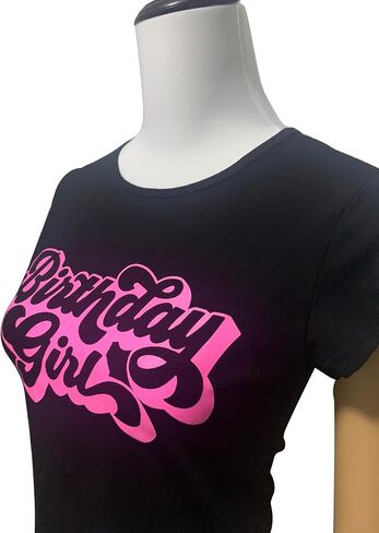 Woxlica Birthday Shirt Women Graphic Crop Top Birthday Girl Gift Tee Shirt in Saudi Arabia