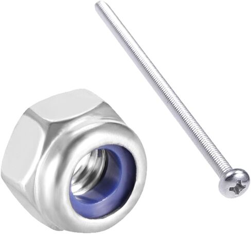 uxcell M4x80mm Pan Phillips Cross Head Screw 10pcs and M4x0.7mm Nylon Insert Hex Lock Nuts 10pcs in Saudi Arabia