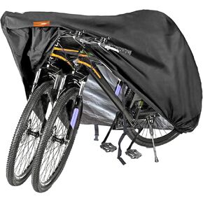 Bike Cover for 1 or 2 Bikes, Outdoor Storage Waterproof Bicycle Cover, 420D Heavy Duty Ripstop Material, Bike Covers Rain Sun UV Dust Wind Proof with Lock Hole for Mountain Road Electric Bike (XL)