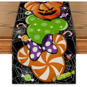 Halloween Table Runner Halloween Cartoon Mouse Table Cover Haunted Mansion Decor Halloween Decorations for Home Party