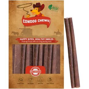 All-Natural Roasted Collagen Sticks Dog Treats 5-7", (10 Pack) - Low Odor, Long-Lasting Bully Stick Alternative - Single Ingredient Product