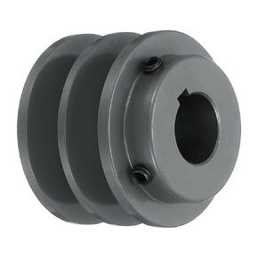 uxcell 2BK27-1 V-Belt Sheave 1"Bore 2.85"OD Double Groove Web Sheave Bored-to-Size Sheave, Cast Iron, Belt Section for 3L or B Belt