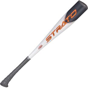 Axe Bat 2023 Strato Junior Big Barrel (-10، 2-3/4 بوصة) مضرب بيسبول USSSA، قطعة واحدة من خليط معدني، أسود/رمادي/برتقالي (26 بوصة / 16 أونصة)