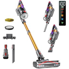 Cordless Vacuum Cleaner, 550W/45KPA Self-Standing Vacuum Cleaners for Home, Max 60Mins Anti-Tangle Stick Vacuum with Aromatherapy, Dual-Handheld Lightweight Vacuum for Pet Hair, Hardwood, Carpets