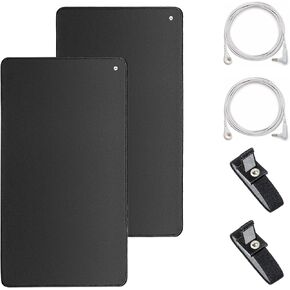 Grounding Mat Kit, 2 Pack Grounding Mat 10 x 26.7", Grounding Pad with 2 Grounding Cord and Wrist Strip for Sleep, Pain, Inflammation, Energy