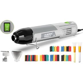 Huepar Tools Heat Gun, Fast Heating Dual-Temperature Settings 752℉&1022℉(400℃-550℃), Hot Air Gun 1500W with 4 Nozzles, Overload Protection for Crafts, Shrinking PVC, Stripping Paint