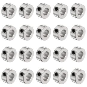uxcell 20pcs Set Screw Collars 10mm Bore Shaft Collars, 20mm OD, 10mm Width, Drill Stop Collar, Carbon Steel Drill Bits Depth Collars