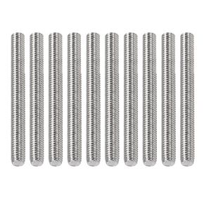 M5x0.8x100mm(DxPxL) Fully Threaded Rod - 12Pack - Good for Machinery - 304 Stainless Steel Right Hand Thread Rods Bar Studs - Silver