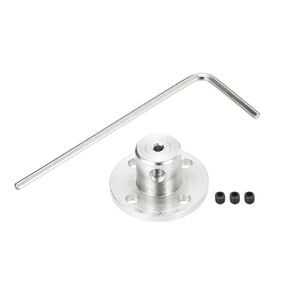 MECCANIXITY 4 Pcs 7mm Flange Coupling Connector Rigid Guide Model Coupler Accessory Shaft Axis Fittings with Mini Hex Wrench and Fastening Screw for DIY RC Model Motors