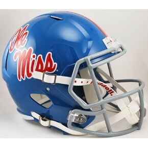 خوذة Riddell NCAA Mississippi Old Miss Rebels طبق الأصل بالحجم الكامل، مقاس واحد، لون الفريق