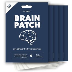 Brain Patch, DHA, Bacopa Monnieri, Phosphatidylserine, Caffeine, Resveratrol, Ginkgo Biloba, Creatine, Acetyl-L-Carnitine, Rhodiola 6 Patches