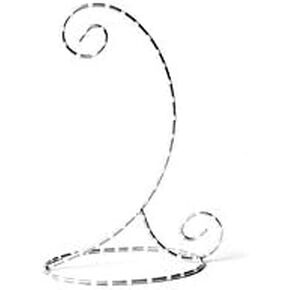 Coton Colors Decorative Ornament Stand, 4in L x 5.25in W x 9in H (Silver and White Ornament Stand)