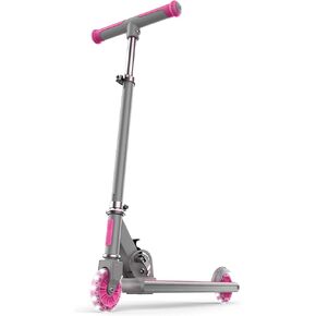 Jetson Leo Folding Kick Scooter| Easy Folding Mechanism | Light-Up Wheels |Height-Adjustable Handlebar |Rear Foot Brake|Ages 5+